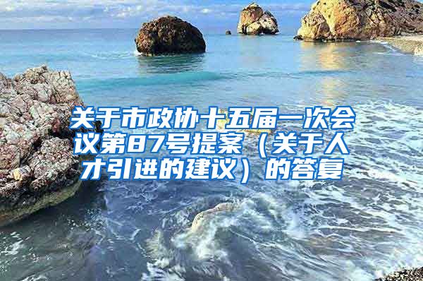 关于市政协十五届一次会议第87号提案（关于人才引进的建议）的答复