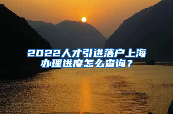 2022人才引进落户上海办理进度怎么查询？