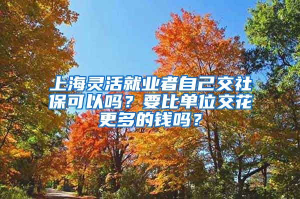 上海灵活就业者自己交社保可以吗？要比单位交花更多的钱吗？