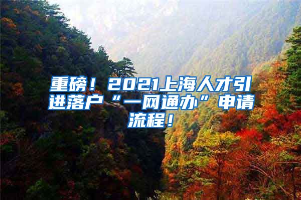 重磅！2021上海人才引进落户“一网通办”申请流程！