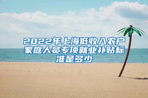 2022年上海低收入农户家庭人员专项就业补贴标准是多少