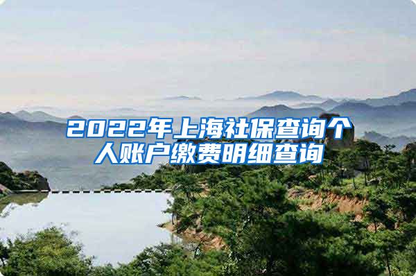 2022年上海社保查询个人账户缴费明细查询