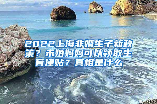 2022上海非婚生子新政策？未婚妈妈可以领取生育津贴？真相是什么