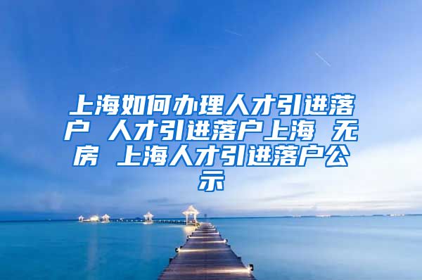 上海如何办理人才引进落户 人才引进落户上海 无房 上海人才引进落户公示