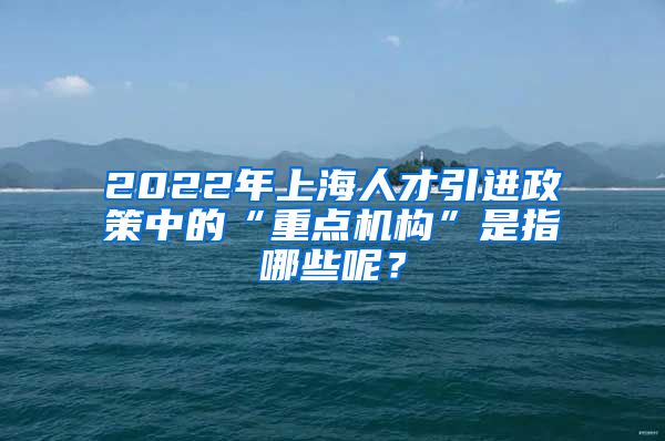 2022年上海人才引进政策中的“重点机构”是指哪些呢？