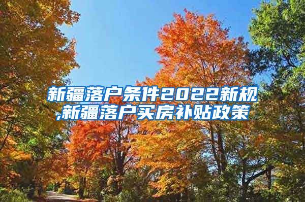 新疆落户条件2022新规,新疆落户买房补贴政策