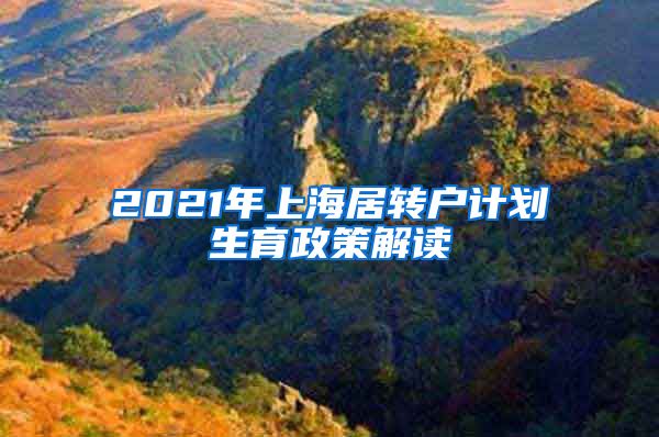 2021年上海居转户计划生育政策解读