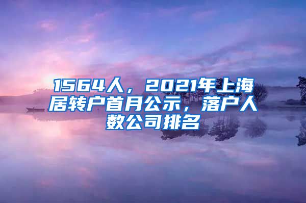 1564人，2021年上海居转户首月公示，落户人数公司排名