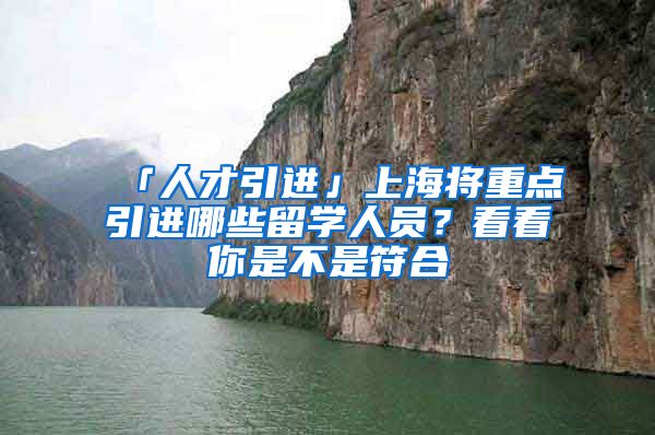 「人才引进」上海将重点引进哪些留学人员？看看你是不是符合→