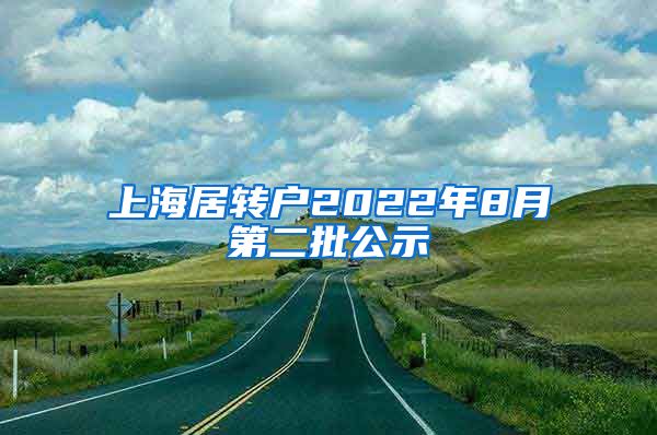 上海居转户2022年8月第二批公示