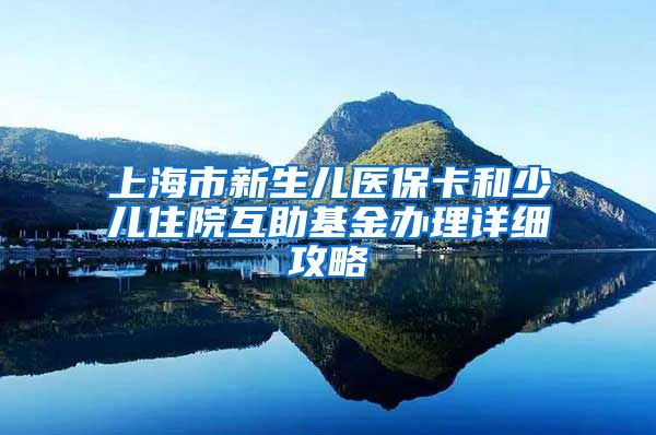 上海市新生儿医保卡和少儿住院互助基金办理详细攻略