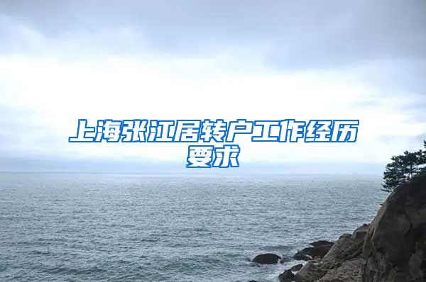 上海张江居转户工作经历要求