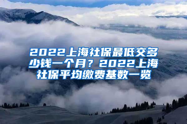 2022上海社保最低交多少钱一个月？2022上海社保平均缴费基数一览