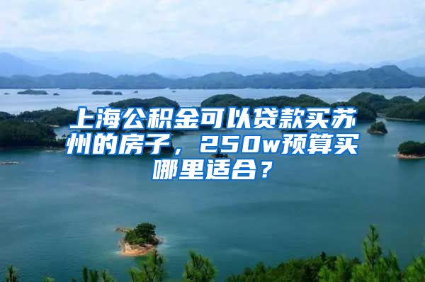 上海公积金可以贷款买苏州的房子，250w预算买哪里适合？