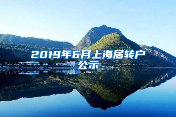 2019年6月上海居转户公示