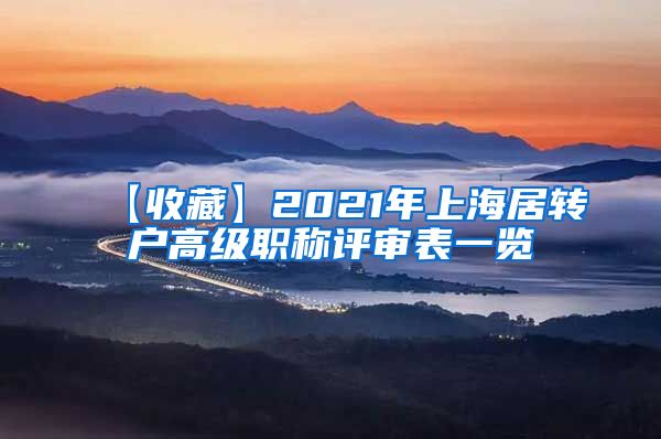 【收藏】2021年上海居转户高级职称评审表一览