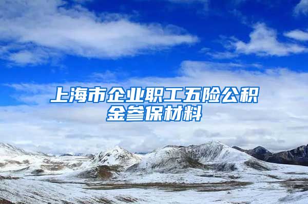 上海市企业职工五险公积金参保材料