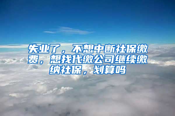 失业了，不想中断社保缴费，想找代缴公司继续缴纳社保，划算吗