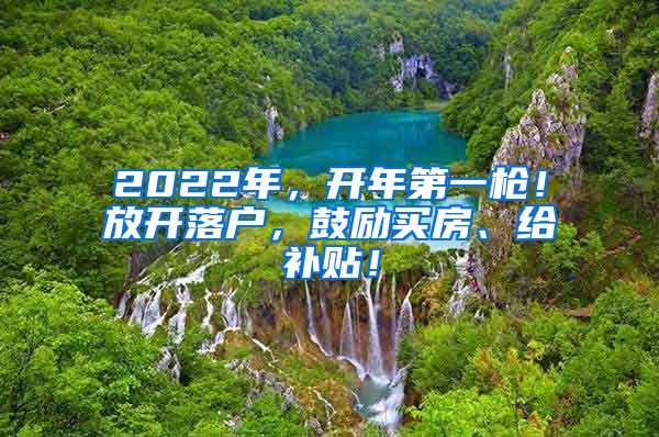 2022年，开年第一枪！放开落户，鼓励买房、给补贴！