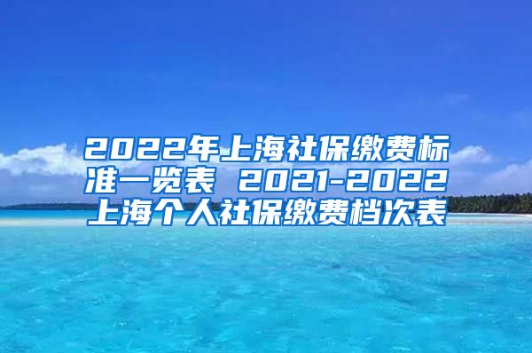 2022年上海社保缴费标准一览表 2021-2022上海个人社保缴费档次表