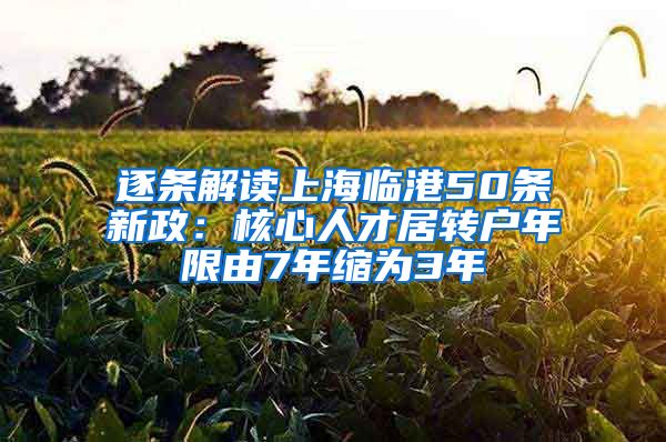 逐条解读上海临港50条新政：核心人才居转户年限由7年缩为3年