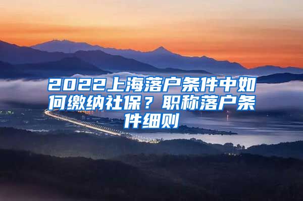 2022上海落户条件中如何缴纳社保？职称落户条件细则