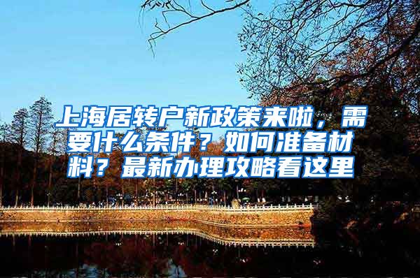 上海居转户新政策来啦，需要什么条件？如何准备材料？最新办理攻略看这里