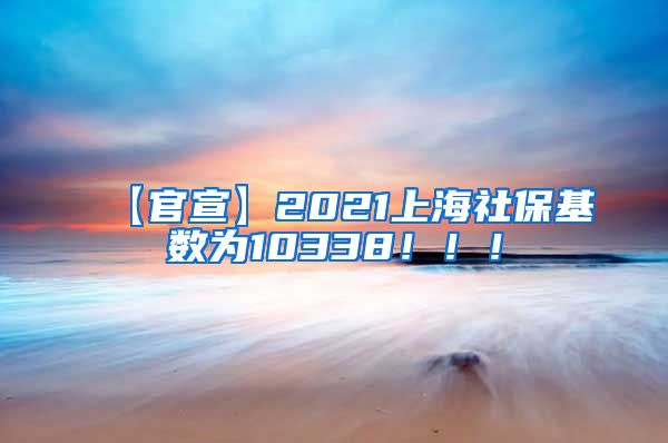 【官宣】2021上海社保基数为10338！！！