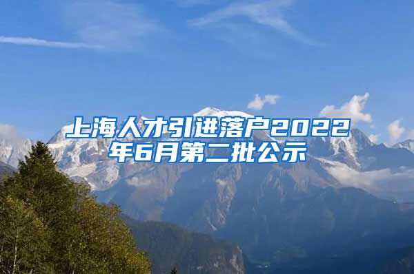 上海人才引进落户2022年6月第二批公示