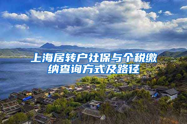 上海居转户社保与个税缴纳查询方式及路径