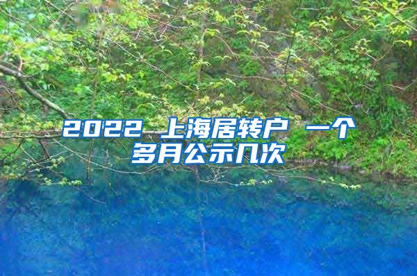 2022 上海居转户 一个多月公示几次