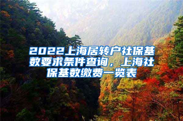 2022上海居转户社保基数要求条件查询，上海社保基数缴费一览表