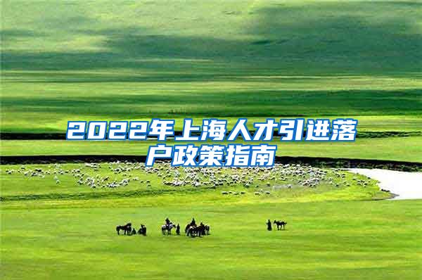 2022年上海人才引进落户政策指南