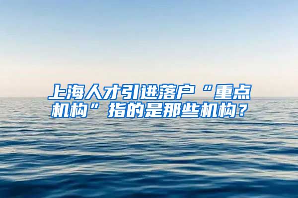 上海人才引进落户“重点机构”指的是那些机构？