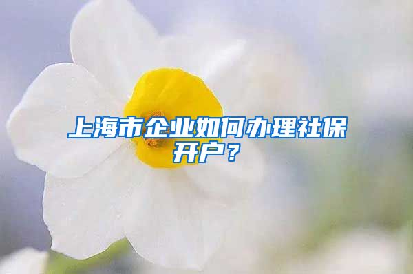 上海市企业如何办理社保开户？