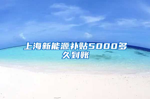 上海新能源补贴5000多久到账