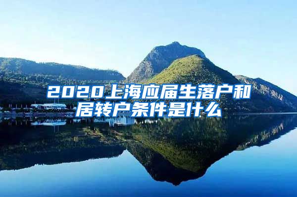 2020上海应届生落户和居转户条件是什么