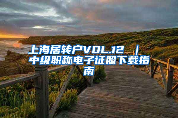 上海居转户VOL.12 ｜ 中级职称电子证照下载指南