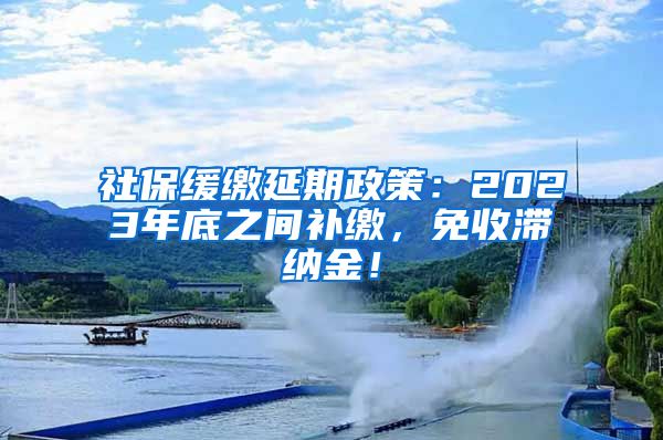 社保缓缴延期政策：2023年底之间补缴，免收滞纳金！