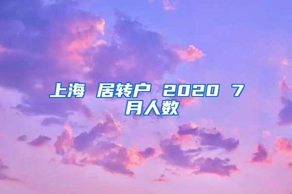 上海 居转户 2020 7 月人数