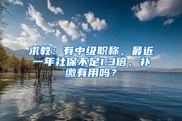 求教：有中级职称，最近一年社保不足1.3倍，补缴有用吗？