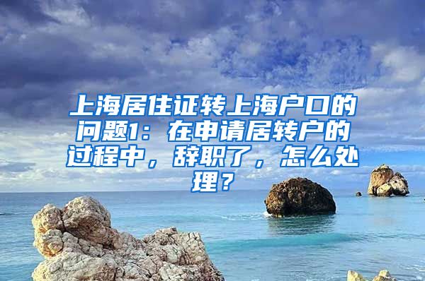 上海居住证转上海户口的问题1：在申请居转户的过程中，辞职了，怎么处理？