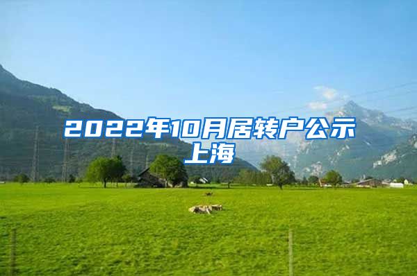 2022年10月居转户公示上海