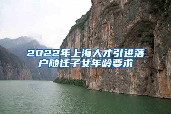 2022年上海人才引进落户随迁子女年龄要求