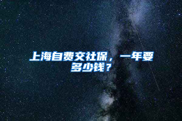 上海自费交社保，一年要多少钱？