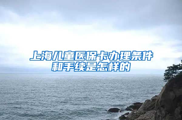 上海儿童医保卡办理条件和手续是怎样的