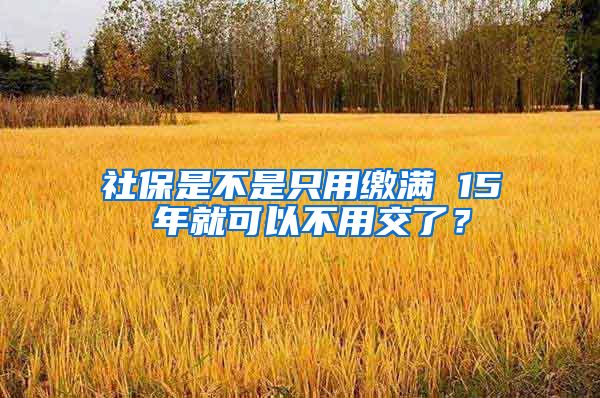 社保是不是只用缴满 15 年就可以不用交了？