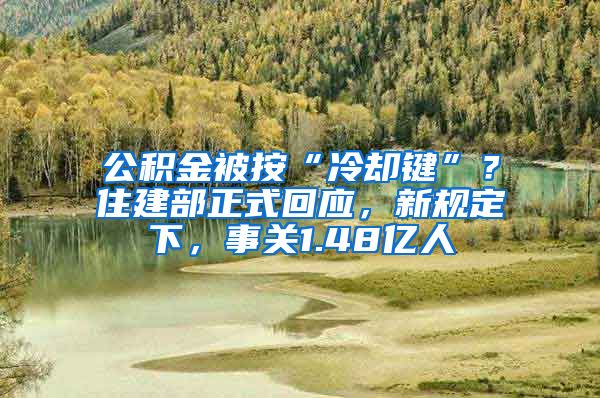 公积金被按“冷却键”？住建部正式回应，新规定下，事关1.48亿人