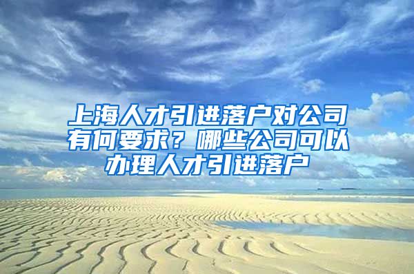 上海人才引进落户对公司有何要求？哪些公司可以办理人才引进落户