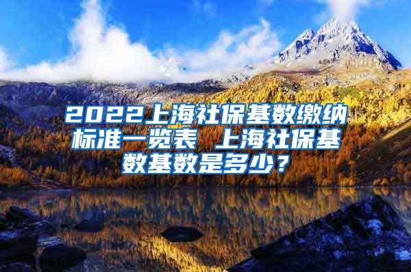 2022上海社保基数缴纳标准一览表 上海社保基数基数是多少？